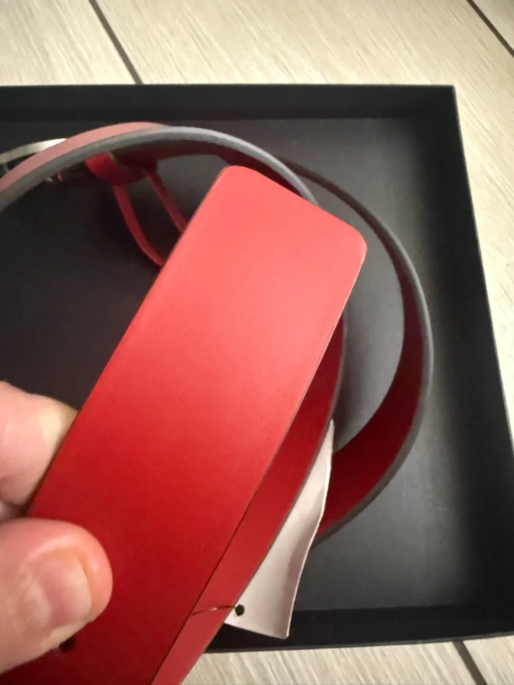 Brand new with box Gucci Red Leather Belt with Interlocking Buckle size 95